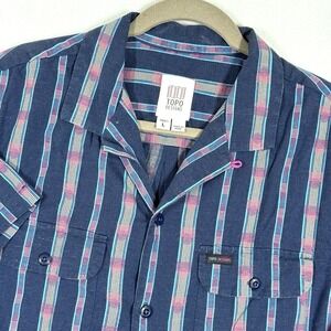 Topo Designs Shirt Mens Large Daytripper Organic Cotton‎ Hemp Loop Collar Camp